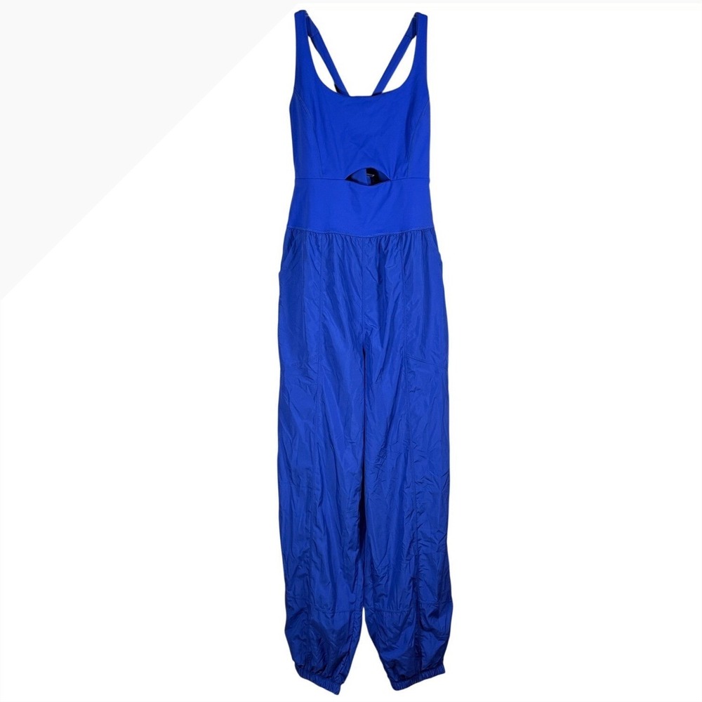 NWT FP MOVEMENT by Free People Righteous Jumpsuit, Ultra Indigo Blue, Size Med